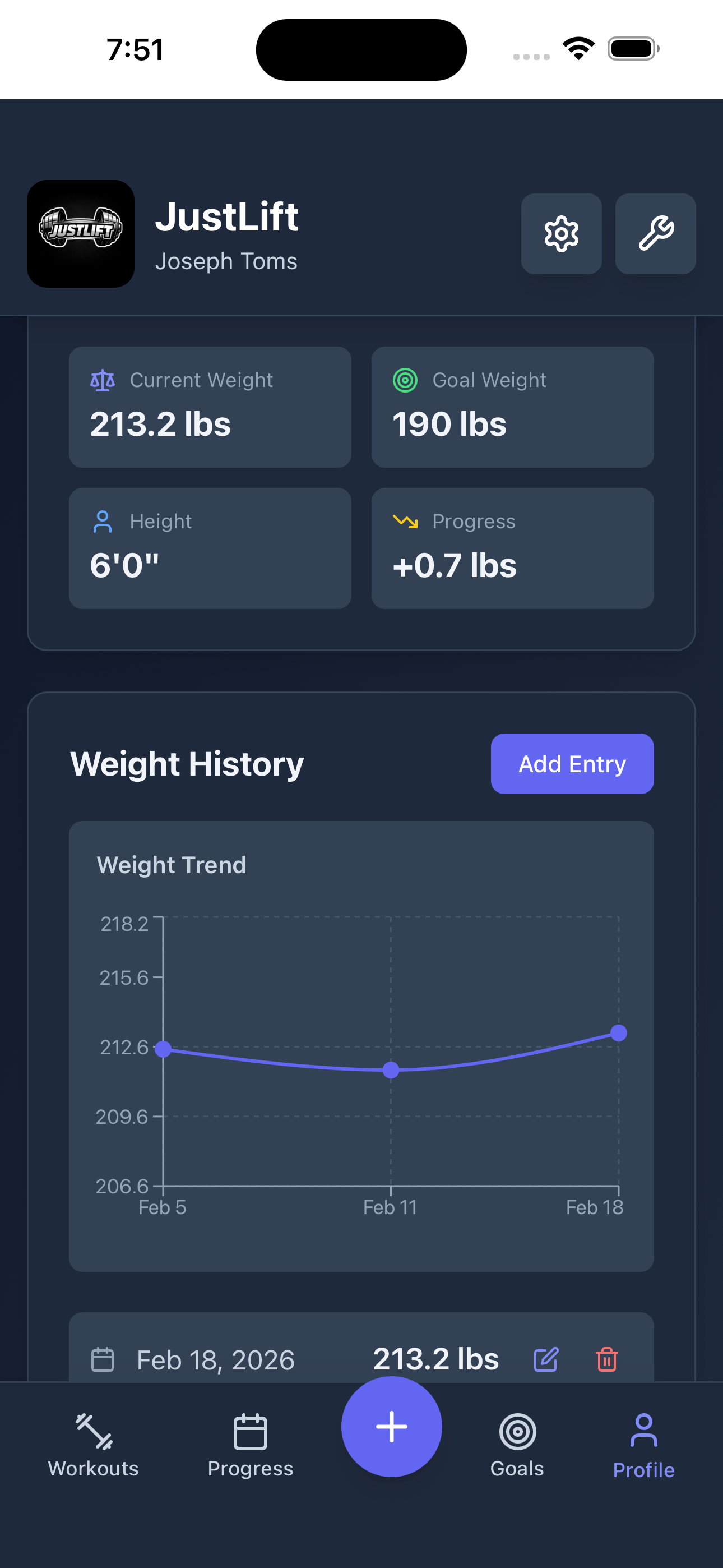 JustLift Quick Actions
